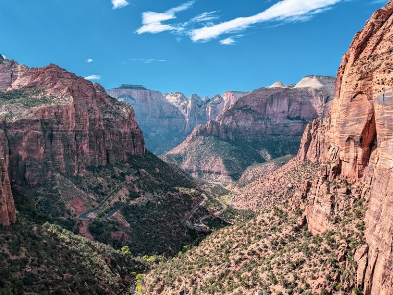 View from Zion Canyon Overlook in Zion National Park, Utah