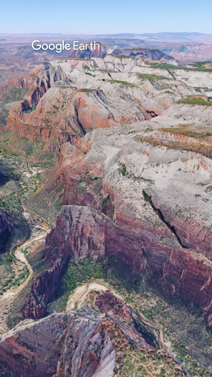 Aerial view from Google Earth toward Observation Point