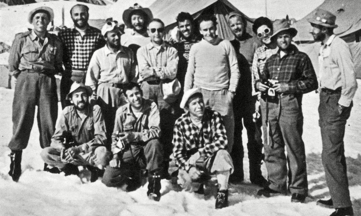 Members of the 1954 Italian K2 expedition at base camp