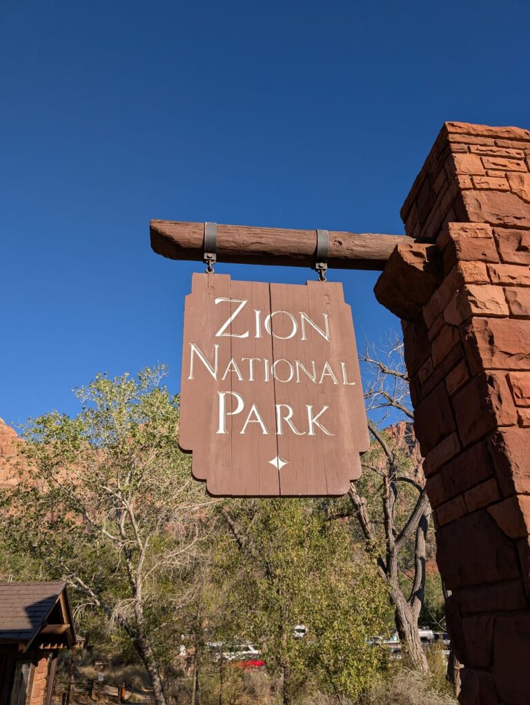 Zion National Park entrance sign